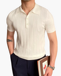 Ian | Business Casual Men Slim-Fit Knitted Polo Shirt with Ribbelpatroon