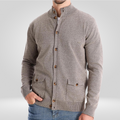 Mand's Gebreid Katoandand Cardigan – Casual Comfort with Mock-Hals