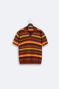Retro-Sweater with Zigzagpatroon