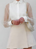 Elegant Womand’s blouse with Sheer Sleeves – Stylish, Feminine & Timeless