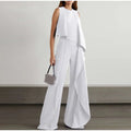Olive | Women’s Sets with Sleeveless, Straight, Buisvormige, Casual Trousers with Wide-Leg