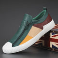 Men's Zip-Front Slip-On Sneakers with Almond Toe and