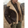 Gustaaf™ Mand's Sherpa Lined Leather Aviator winter jacket