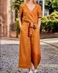 Linn | Belted Short-Sleeve Jumpsuit