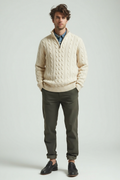 Mand's Luxe ColSweater | Jacquard Knitted Sweater with Zip