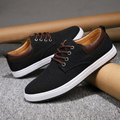 Men's Lace Up Leather Low Top Sneakers -